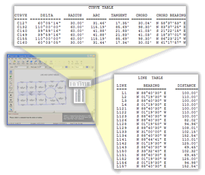 Curve and line table